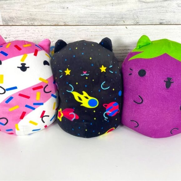 Cats Vs Pickles Set Bean Bag Plush Eggplant Pawberry Twist Galacticat Kittens 9” - Picture 1 of 5